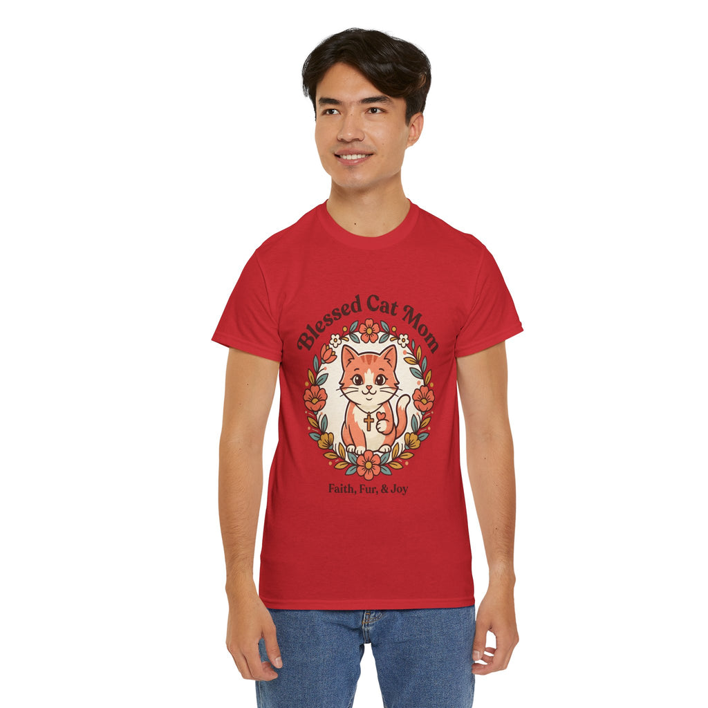 Blessed Cat Mom T-Shirt – Faith, Fur & Joy Floral Cat Mom Tee
