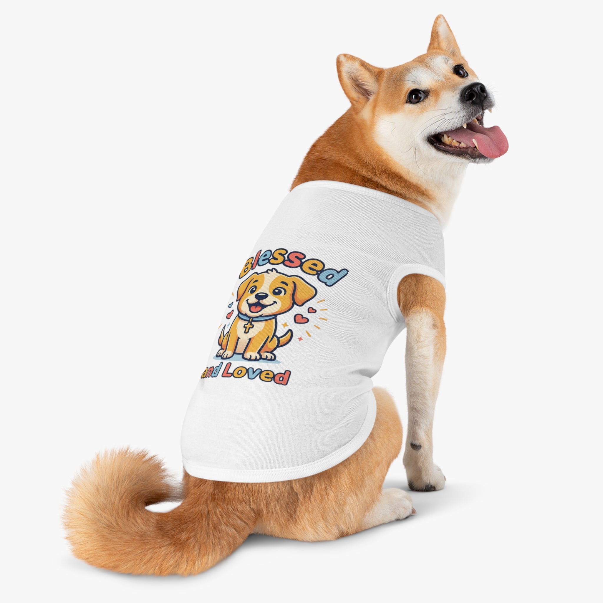 Blessed and Loved Pet Tank Top — Cute Dog Faith Graphic