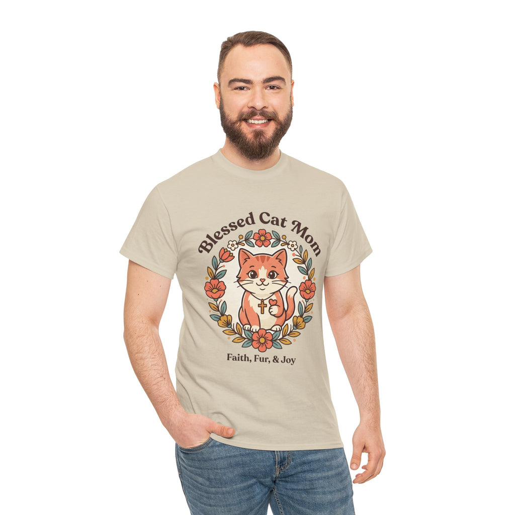 Blessed Cat Mom T-Shirt – Faith, Fur & Joy Floral Cat Mom Tee