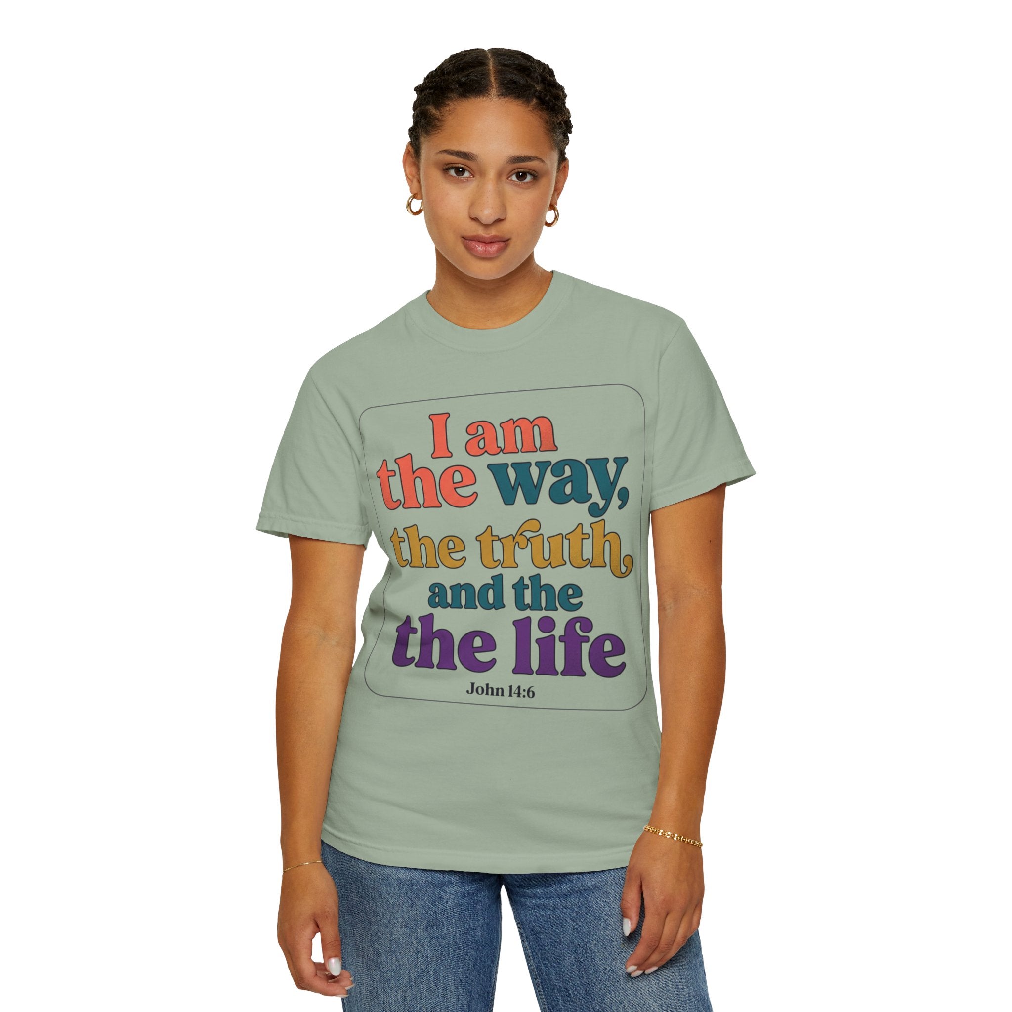 Christian T-Shirt — "I Am the Way, the Truth, and the Life" Retro Scripture Tee (John 14:6)