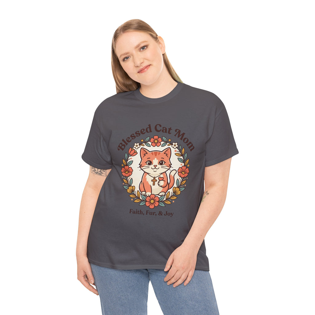 Blessed Cat Mom T-Shirt – Faith, Fur & Joy Floral Cat Mom Tee