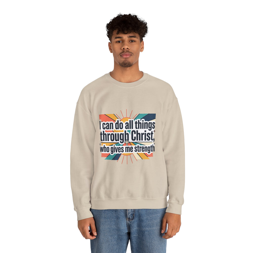 All things through Christ Christian Heavy Blend™ Crewneck Sweatshirt