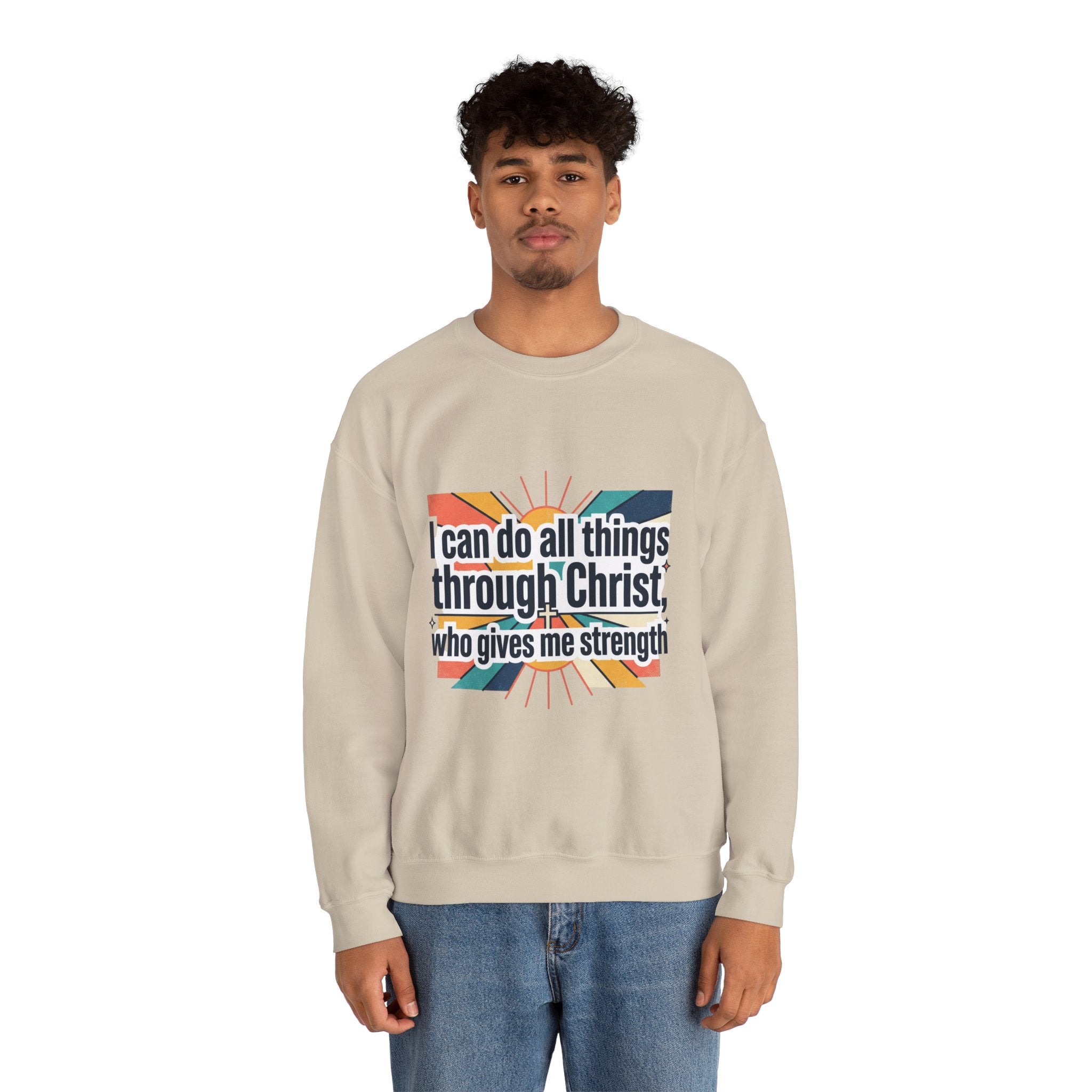 All things through Christ Christian Heavy Blend™ Crewneck Sweatshirt