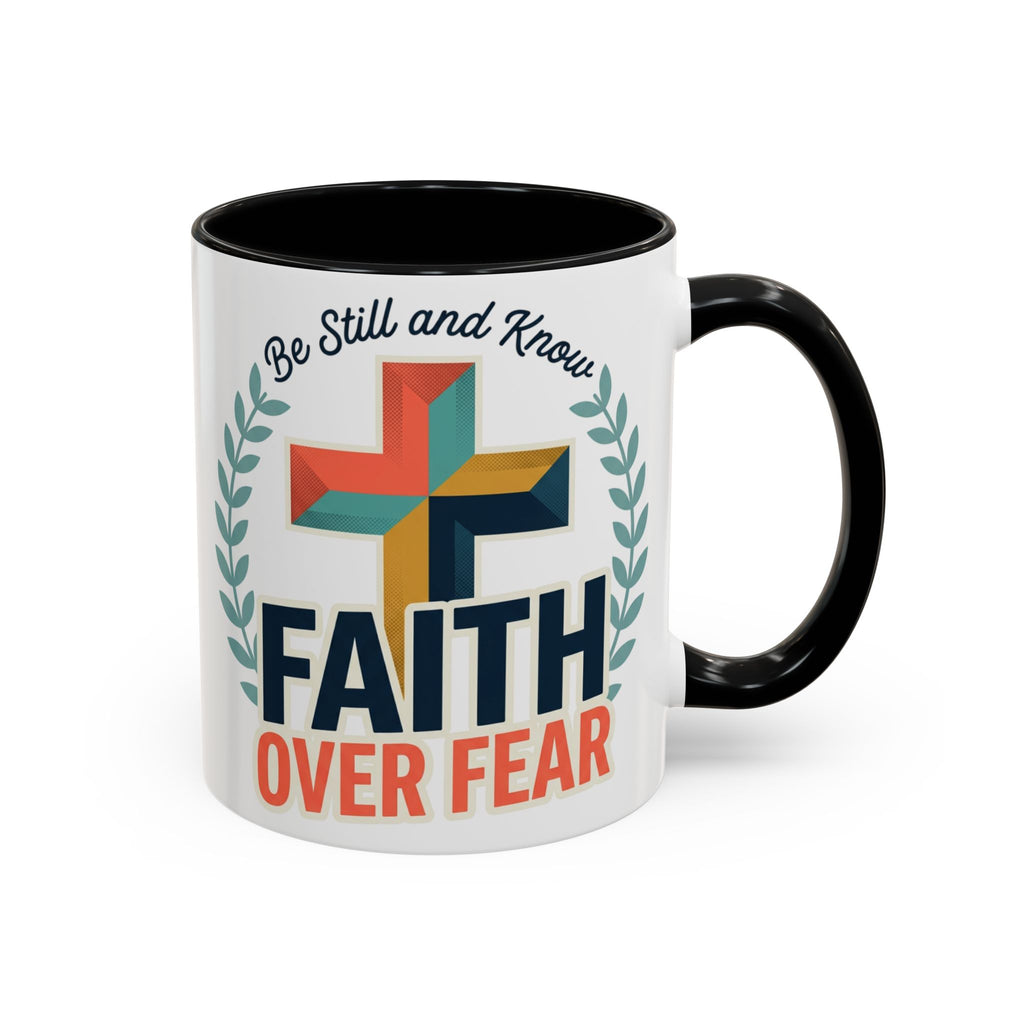 Faith Over Fear Accent Coffee Mug – Christian Inspirational 11/15oz