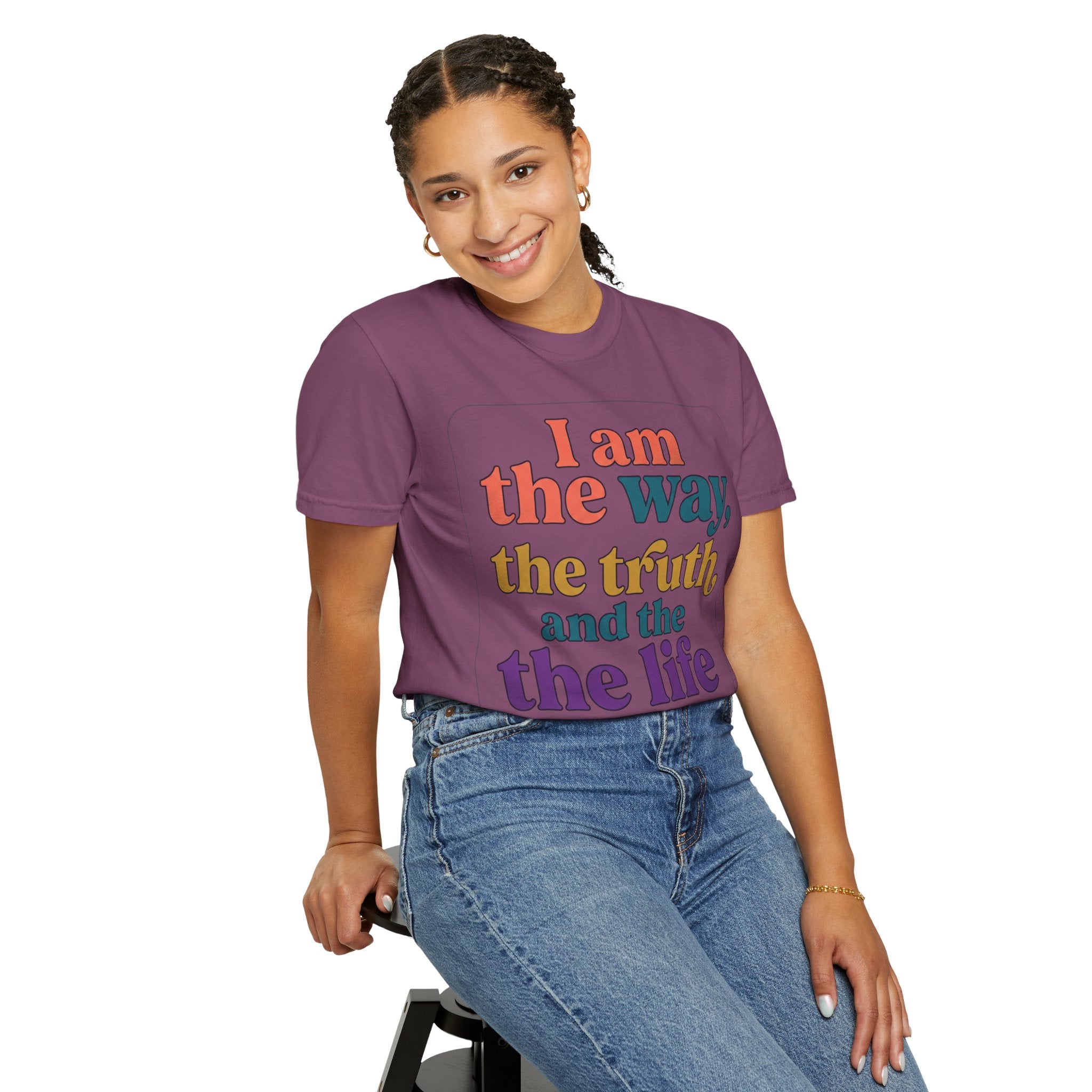 Christian T-Shirt — "I Am the Way, the Truth, and the Life" Retro Scripture Tee (John 14:6)