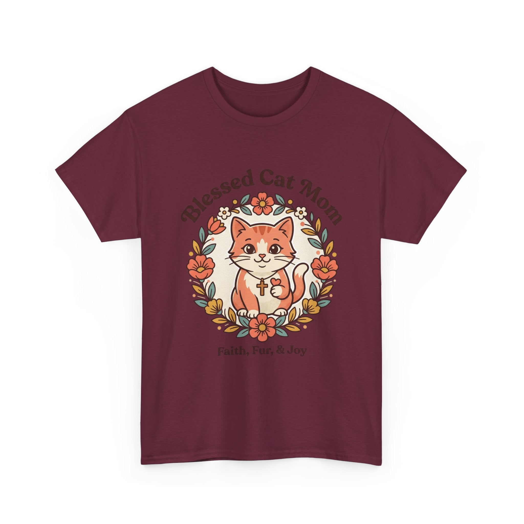 Blessed Cat Mom T-Shirt – Faith, Fur & Joy Floral Cat Mom Tee