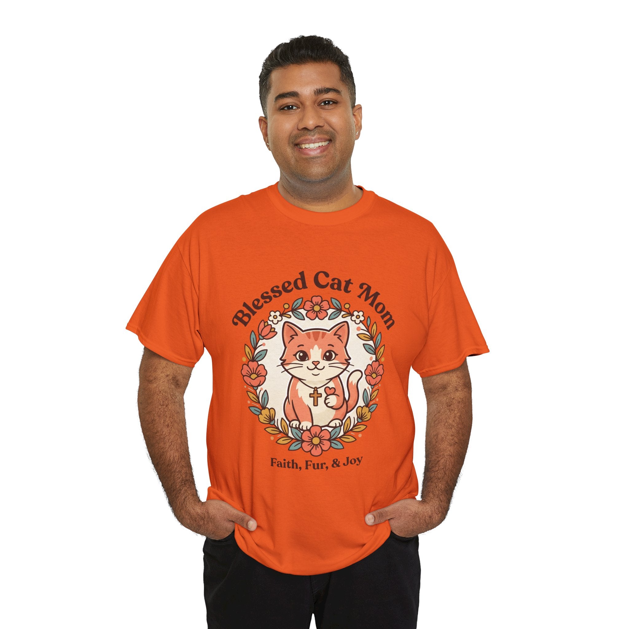 Blessed Cat Mom T-Shirt – Faith, Fur & Joy Floral Cat Mom Tee
