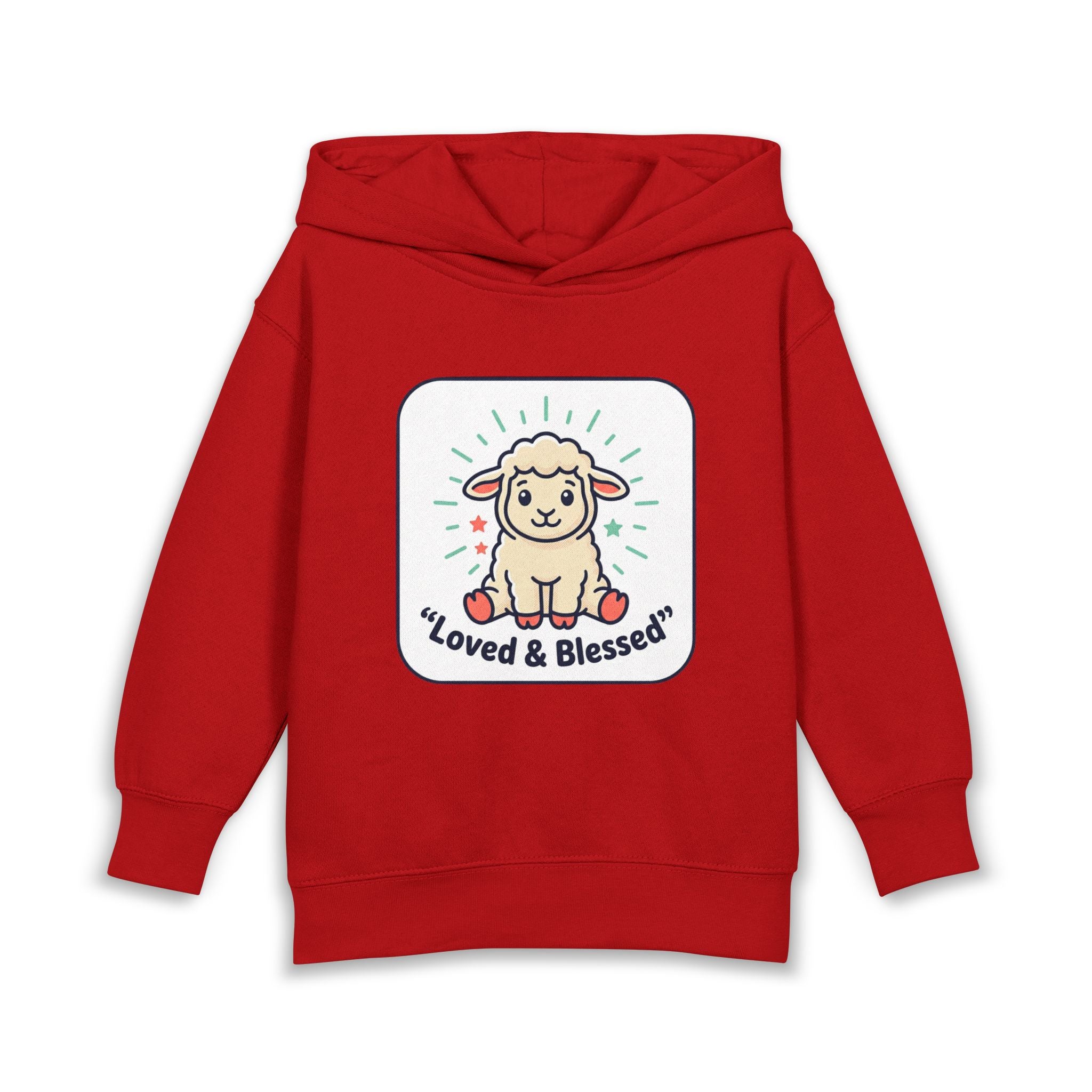 Loved & Blessed Lamb toddler hoodie | Cute lamb illustration pullover