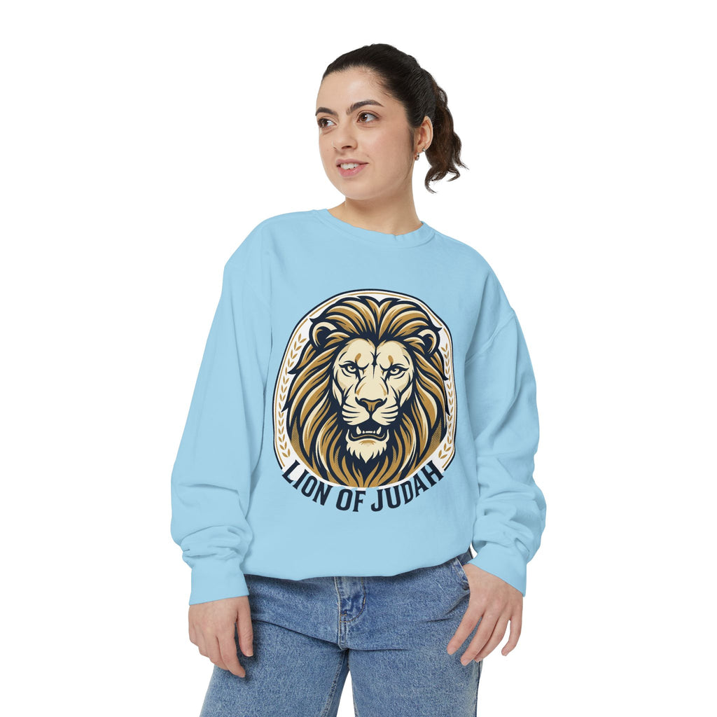 Lion of Judah Sweatshirt — Religious Lion Graphic Crewneck