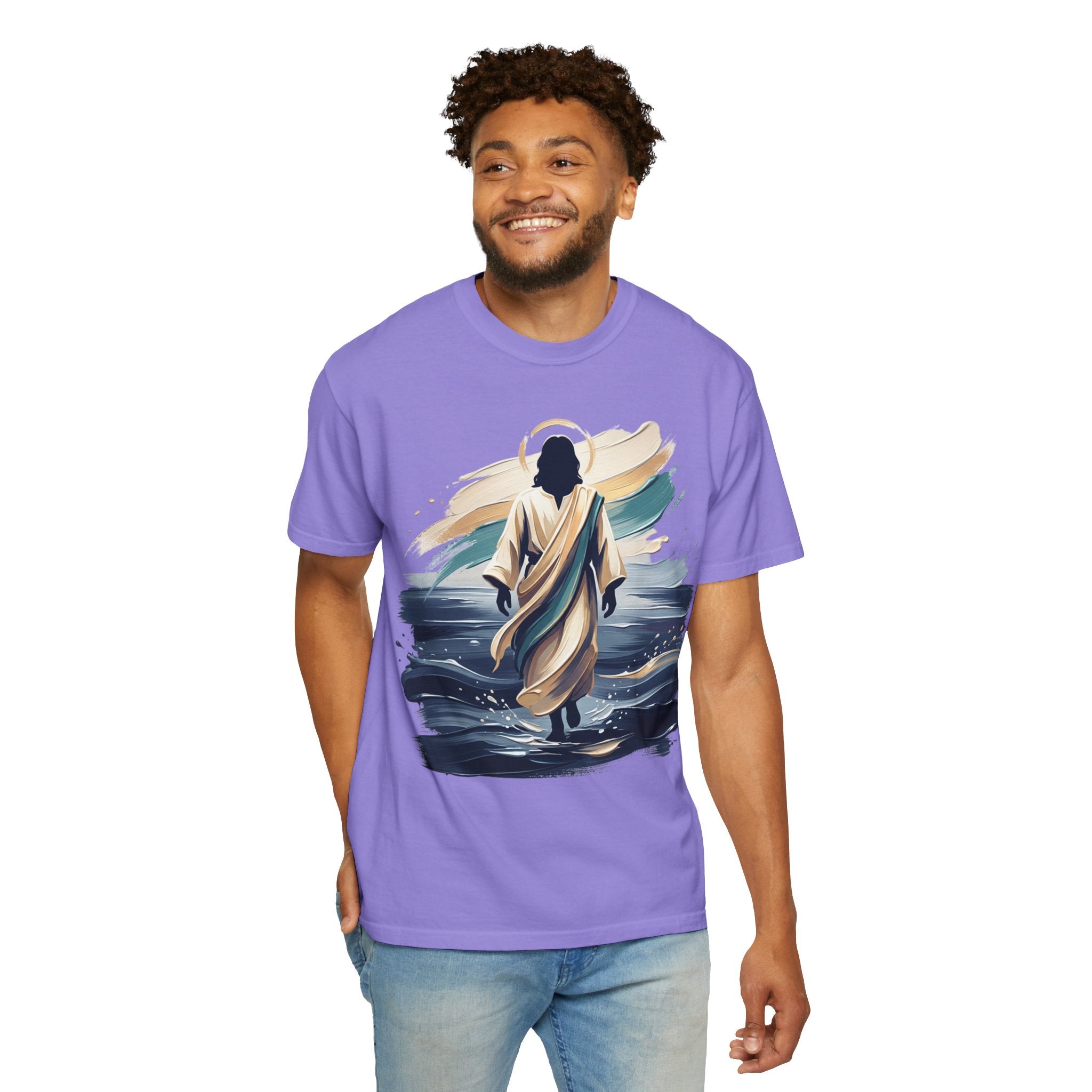 Jesus Walking on Water T-Shirt — Inspirational Christian Faith Tee