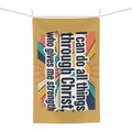 Tea Towel — "I can do all things" Kitchen Towel mustard