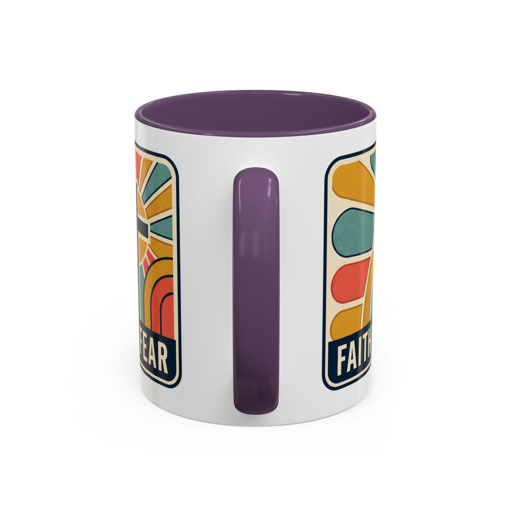 Faith over fear Retro Script Mug | Accent Coffee Mug