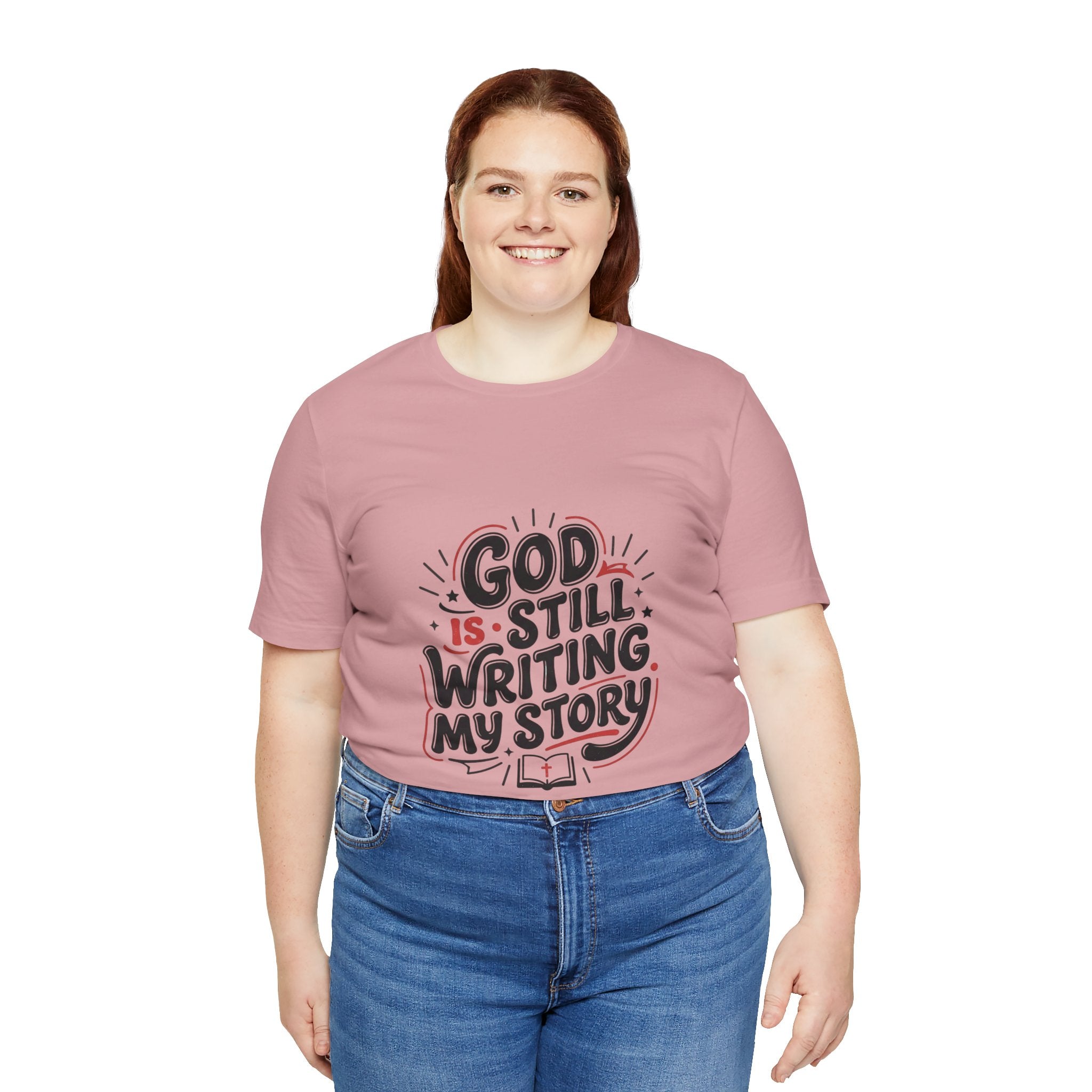 God Is Still Writing My Story T-Shirt | Christian encouragement, pastel groovy scripture