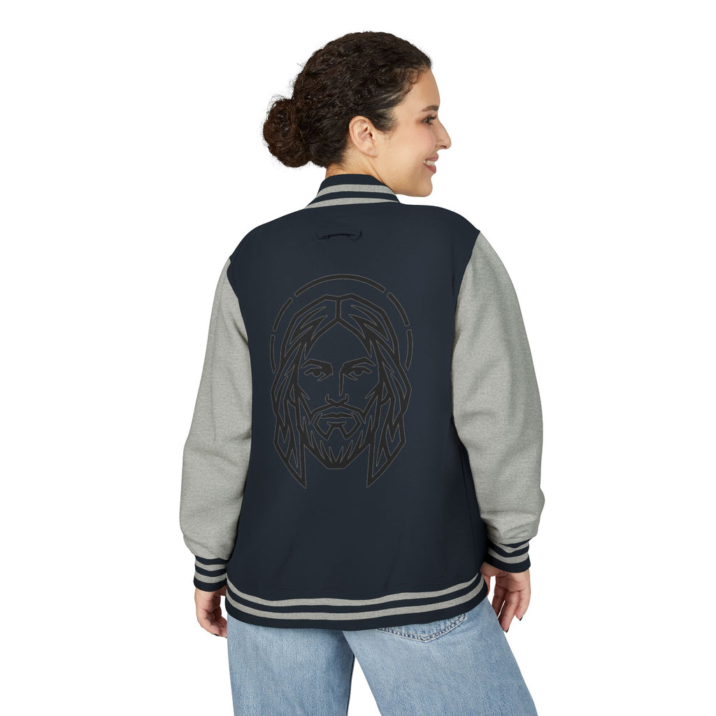 Christ Emblem Letterman Jacket | Red White Varsity
