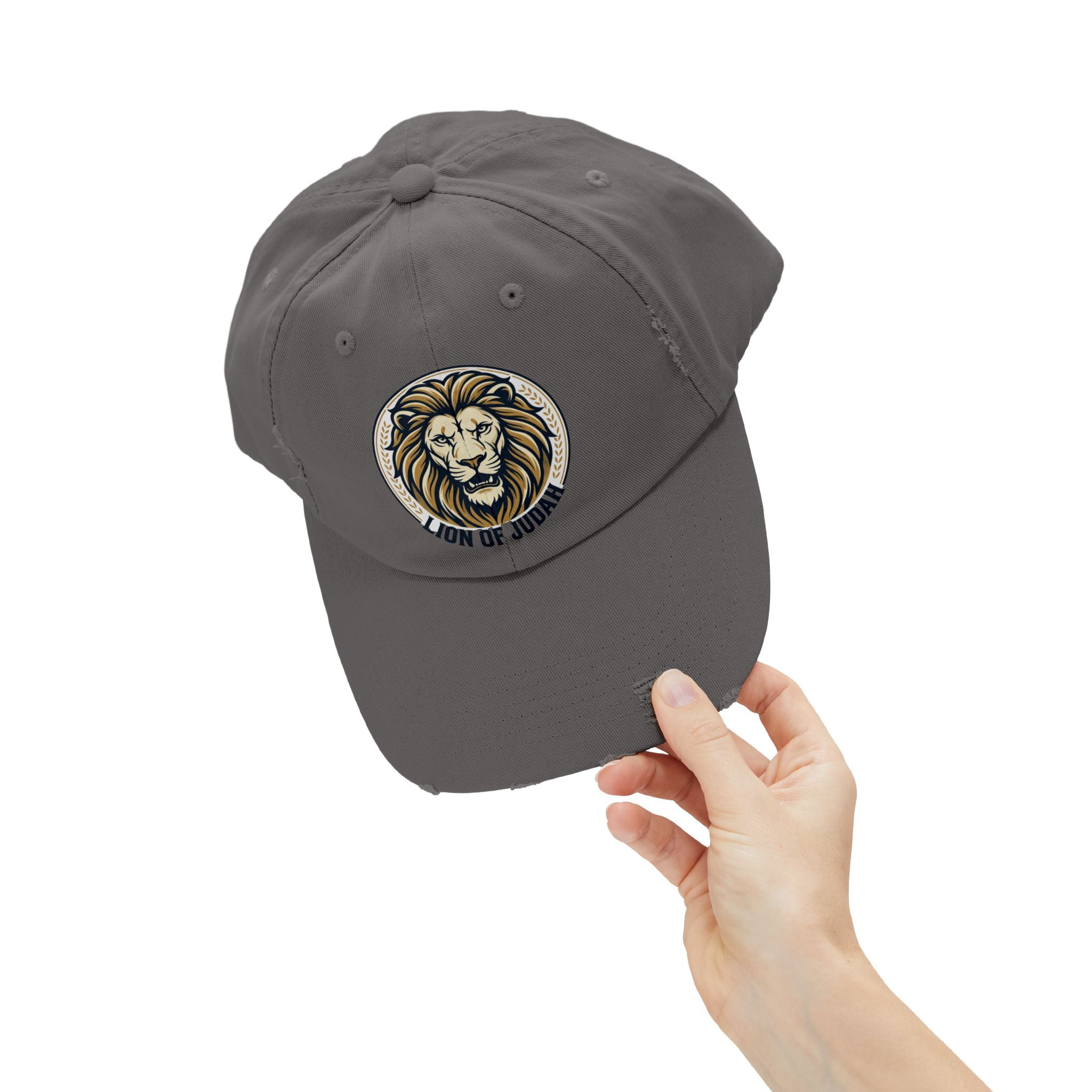 Lion of Judah Distressed Baseball Cap — Vintage Christian Hat