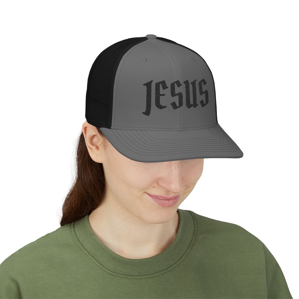 Jesus Embroidered Trucker Cap — Inspirational Snapback Hat