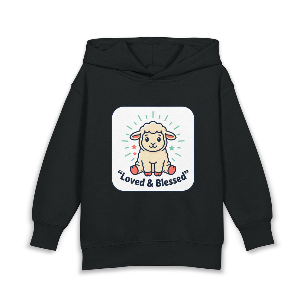 Loved & Blessed Lamb toddler hoodie | Cute lamb illustration pullover