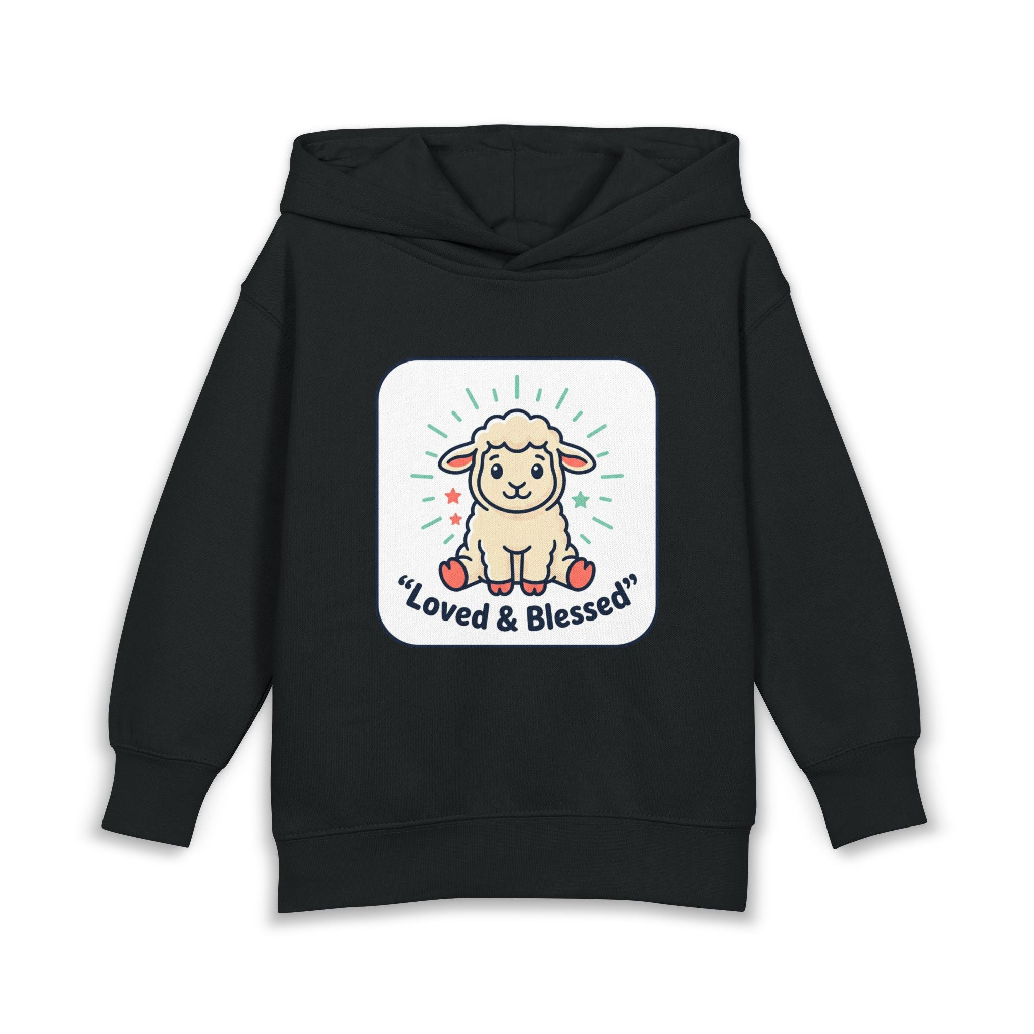 Loved & Blessed Lamb toddler hoodie | Cute lamb illustration pullover
