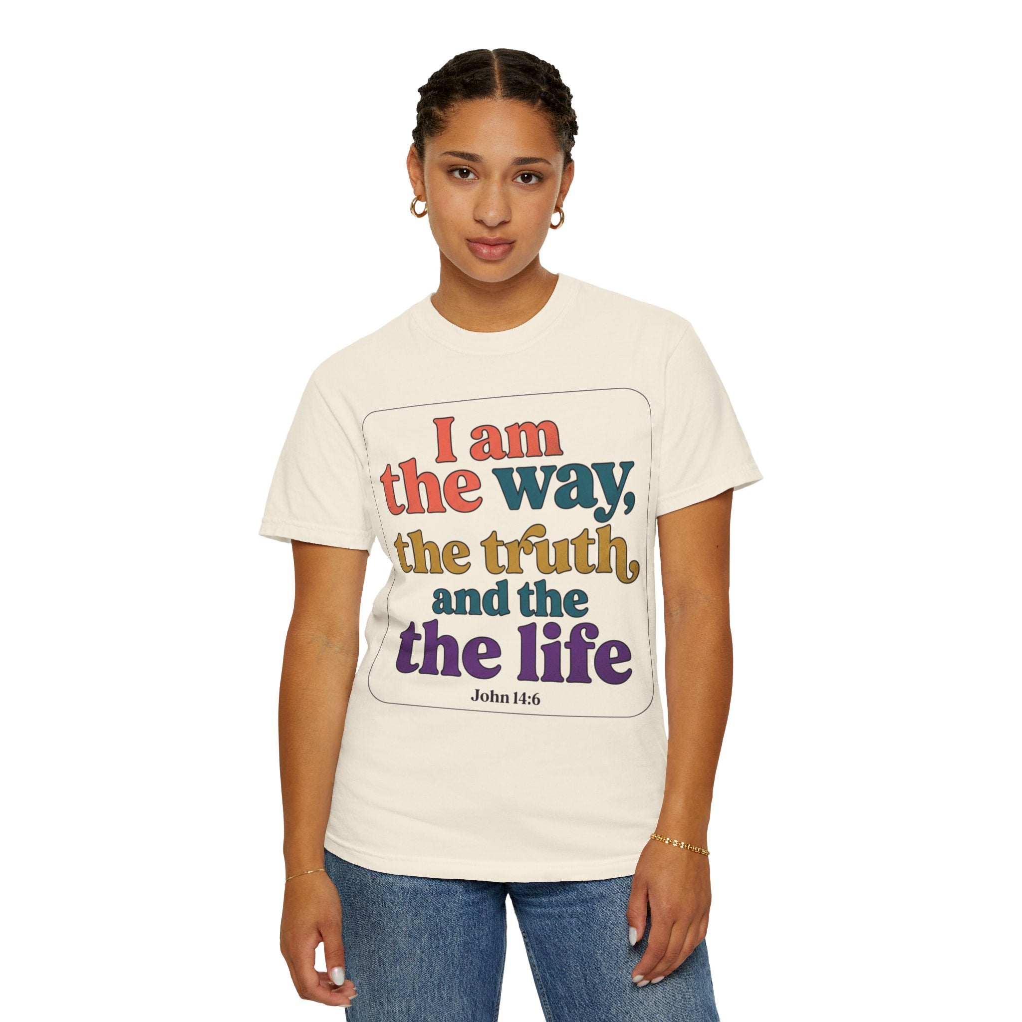 Christian T-Shirt — "I Am the Way, the Truth, and the Life" Retro Scripture Tee (John 14:6)