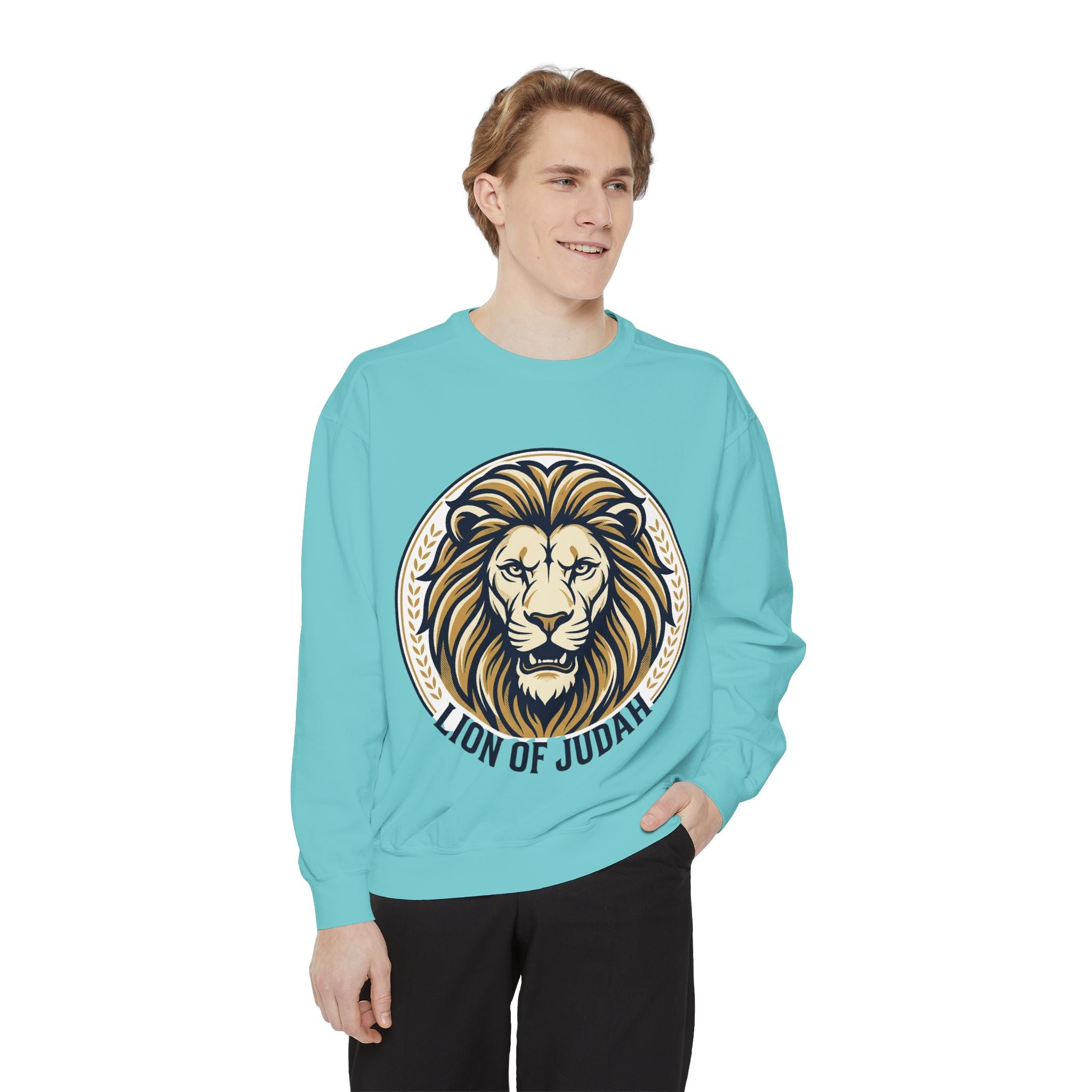 Lion of Judah Sweatshirt — Religious Lion Graphic Crewneck