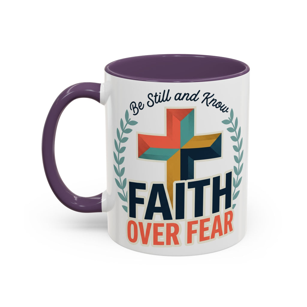 Faith Over Fear Accent Coffee Mug – Christian Inspirational 11/15oz