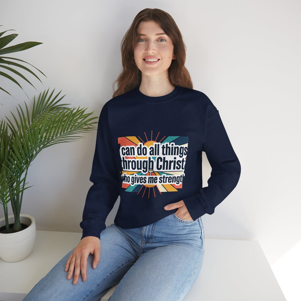 All things through Christ Christian Heavy Blend™ Crewneck Sweatshirt
