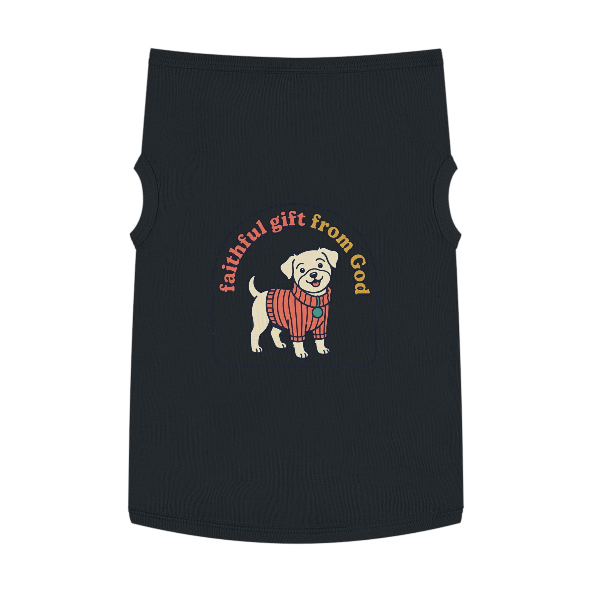 Dog Tank Top — 'Faithful Friend' Sweater-Print Pet Tee