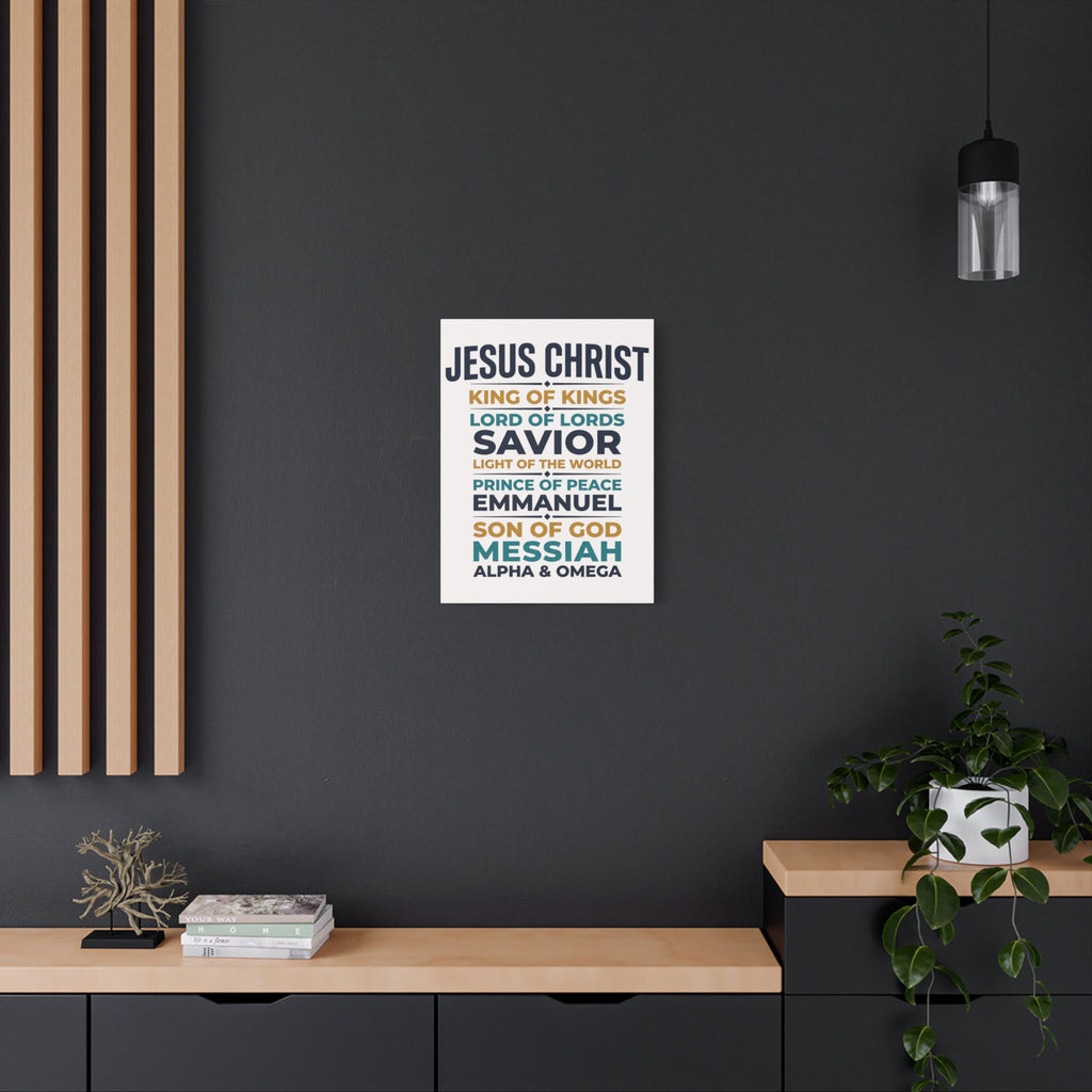 Jesus Christ Typography Wall Art Canvas | Matte Stretched Canvas