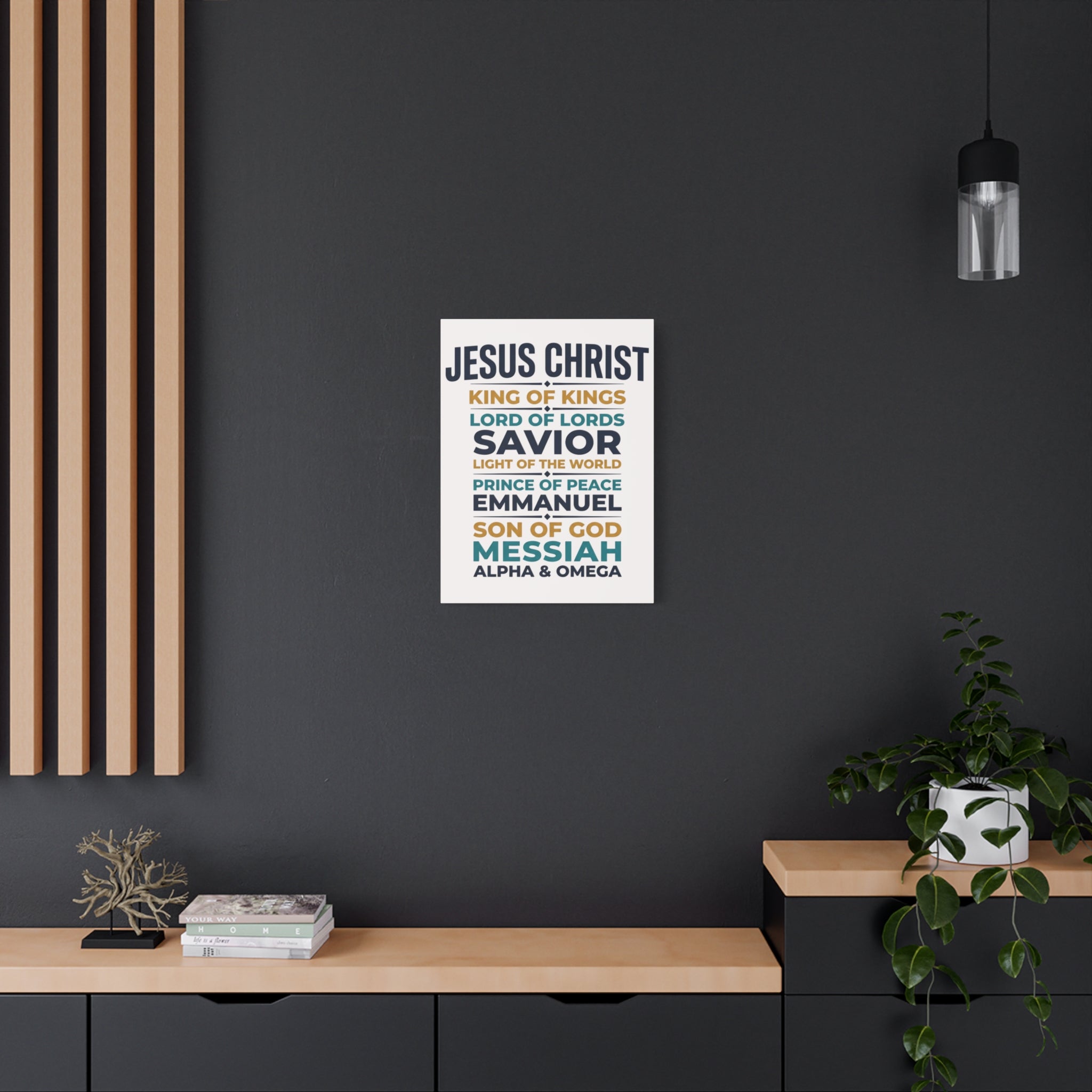 Jesus Christ Typography Wall Art Canvas | Matte Stretched Canvas