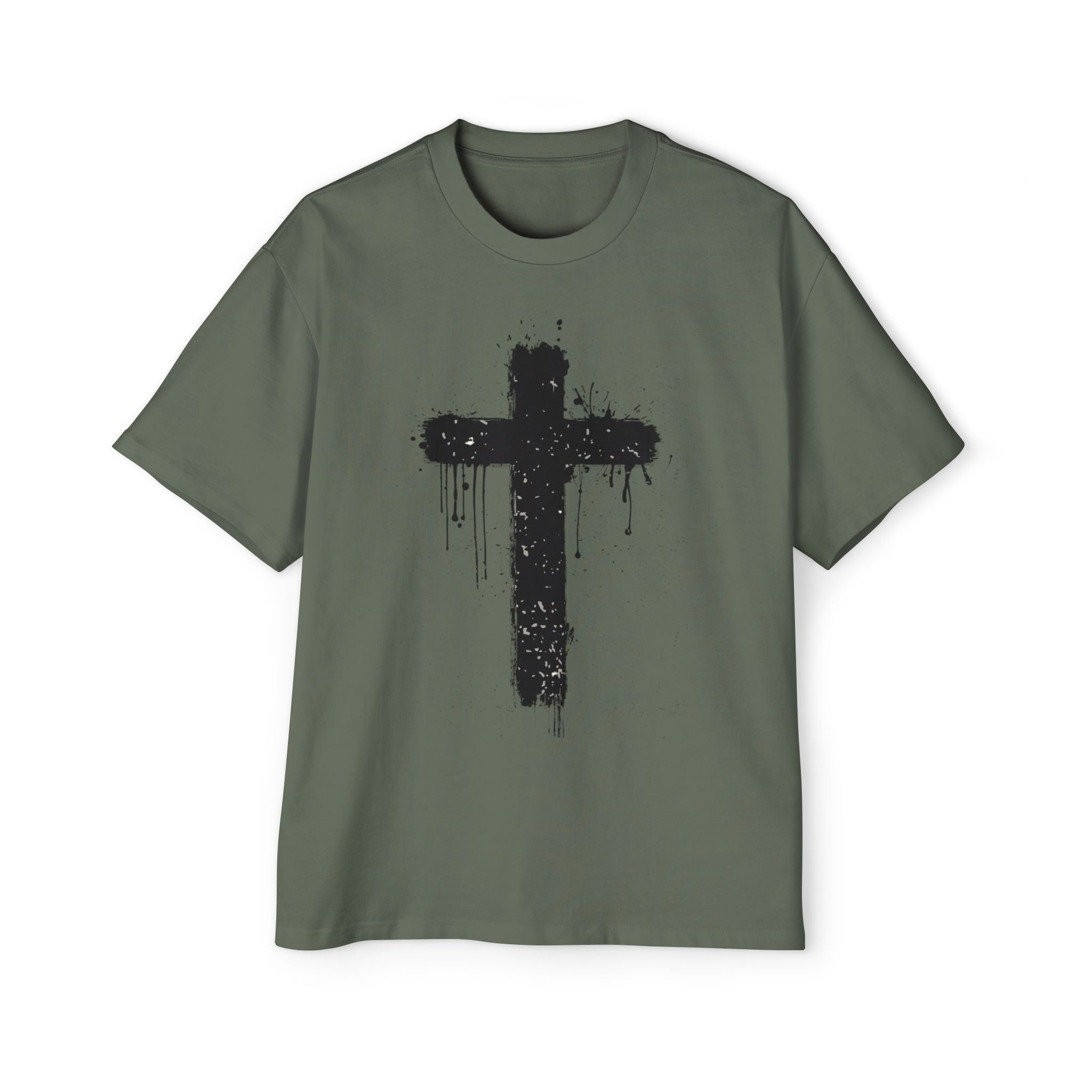 Dripping Paint Cross T-Shirt | Grunge Christian Tee