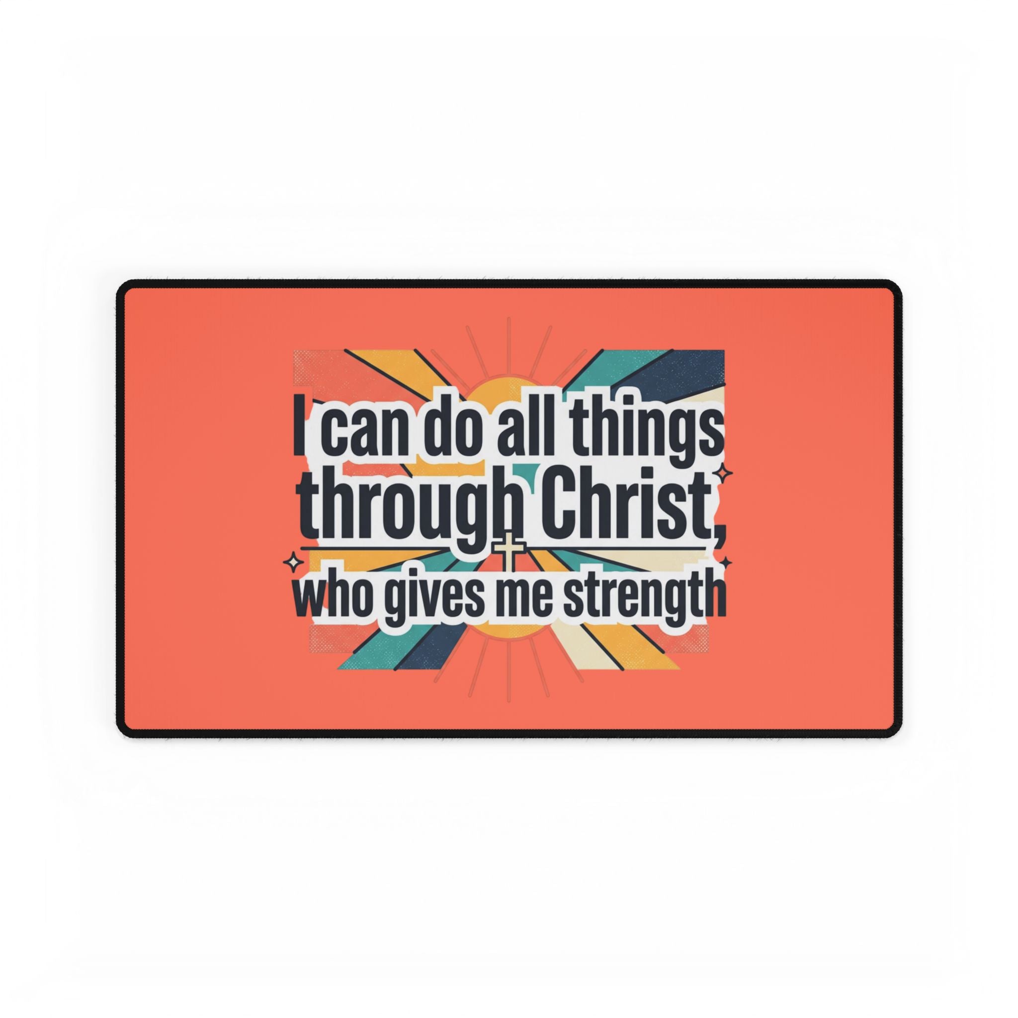 All things through Christ desk mat | Christian children playroom mousepad