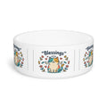 Ceramic Pet Bowl — "Blessings" Cat Design