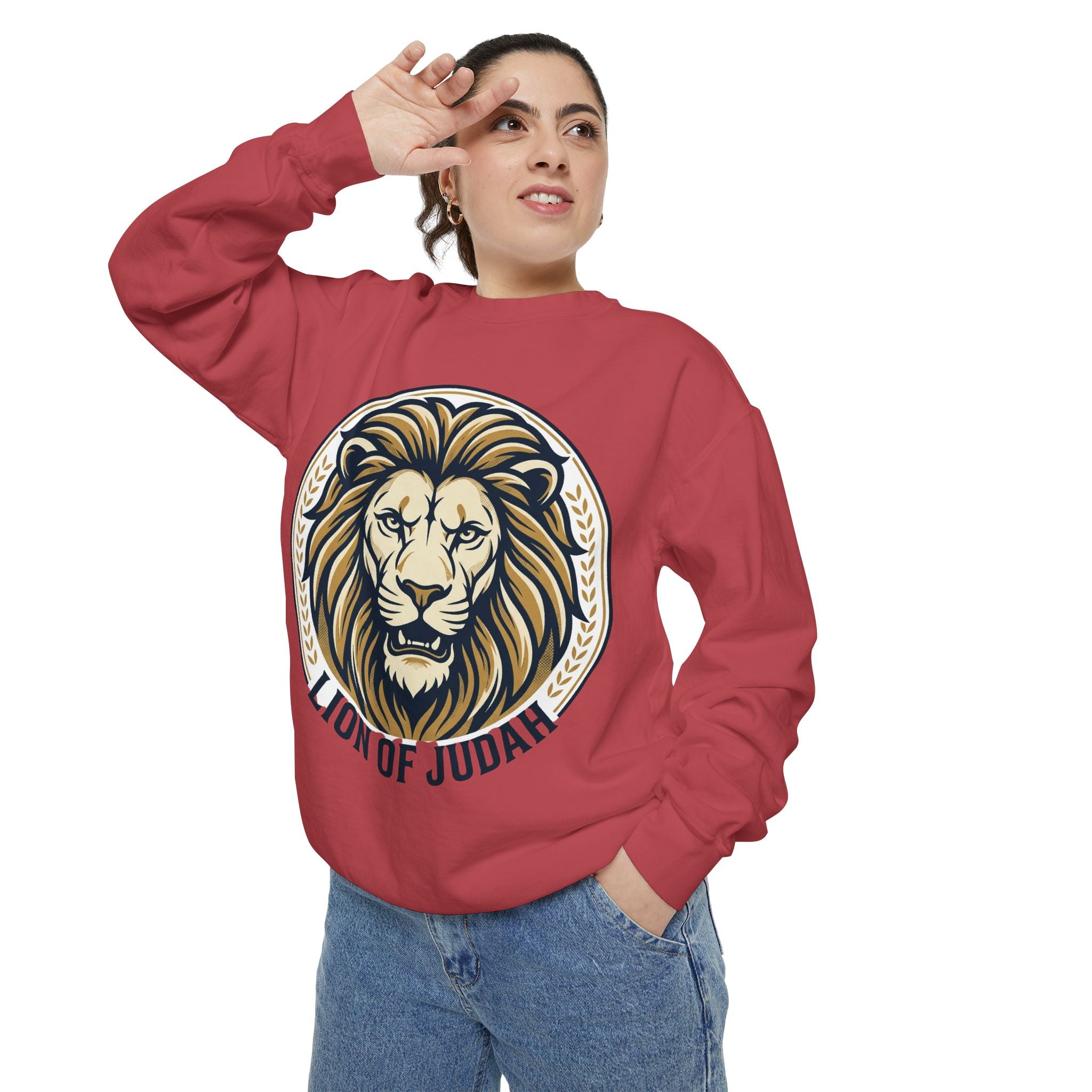 Lion of Judah Sweatshirt — Religious Lion Graphic Crewneck