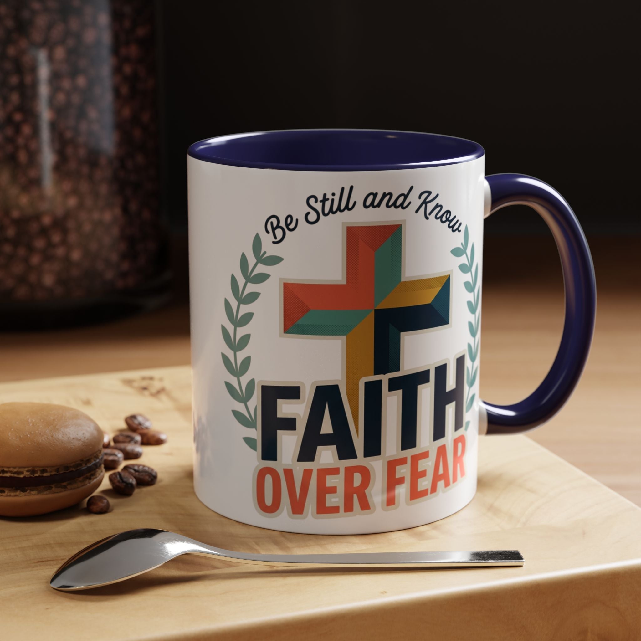 Faith Over Fear Accent Coffee Mug – Christian Inspirational 11/15oz