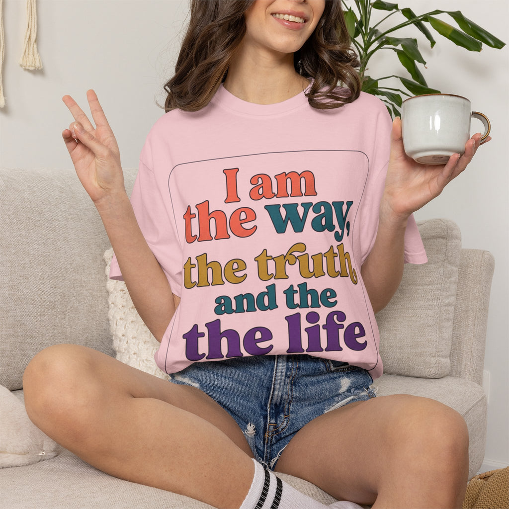 Christian T-Shirt — "I Am the Way, the Truth, and the Life" Retro Scripture Tee (John 14:6)