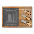 Welcome Charcuterie Board with Slate Insert & Cheese Knives