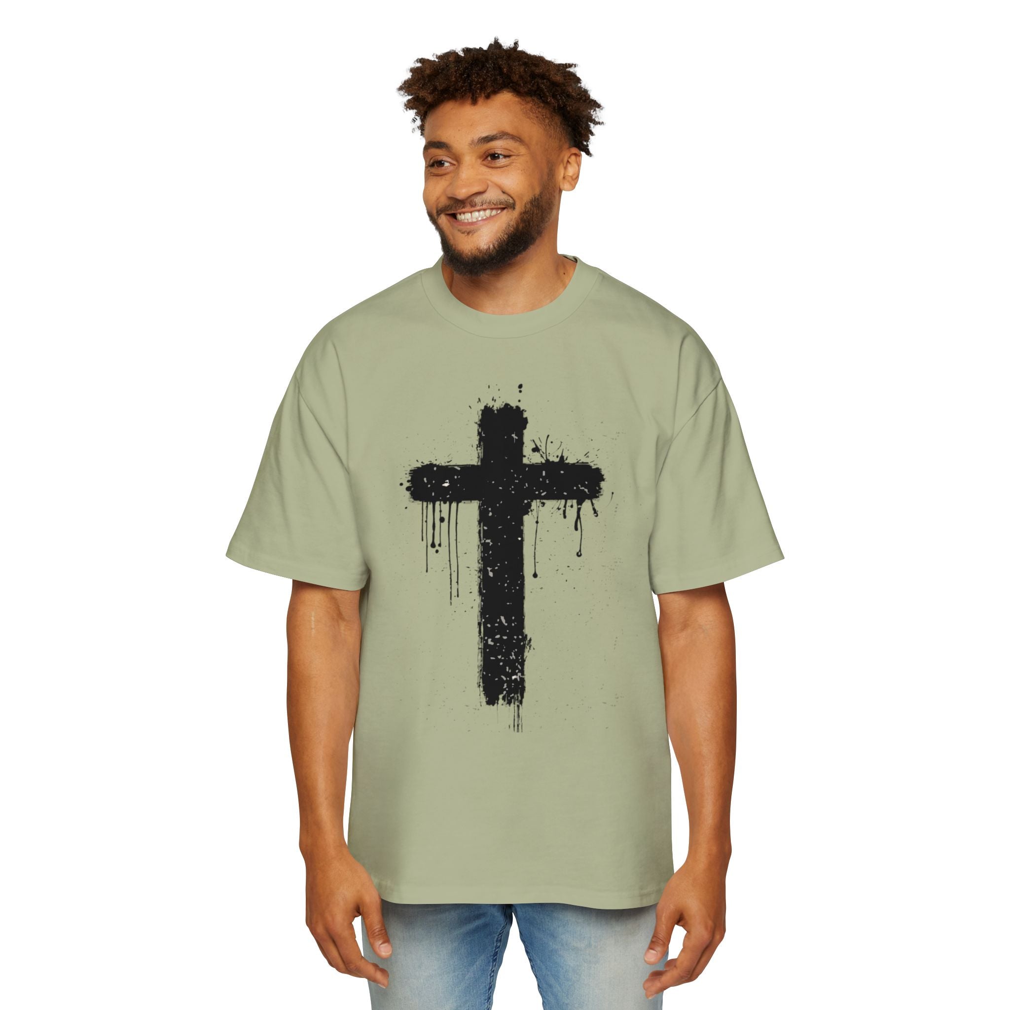 Dripping Paint Cross T-Shirt | Grunge Christian Tee