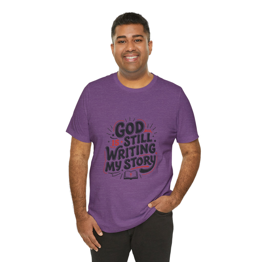 God Is Still Writing My Story T-Shirt | Christian encouragement, pastel groovy scripture
