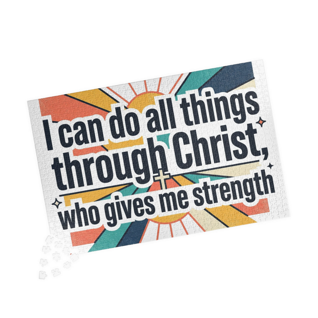 Christian Inspirational Puzzle - "I Can Do All Things Through Christ" Motivational Jigsaw