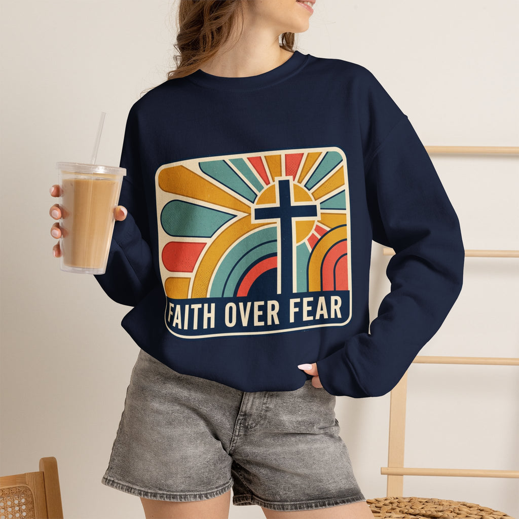 Faith Over Fear Christian Heavy Blend™ Crewneck Sweatshirt
