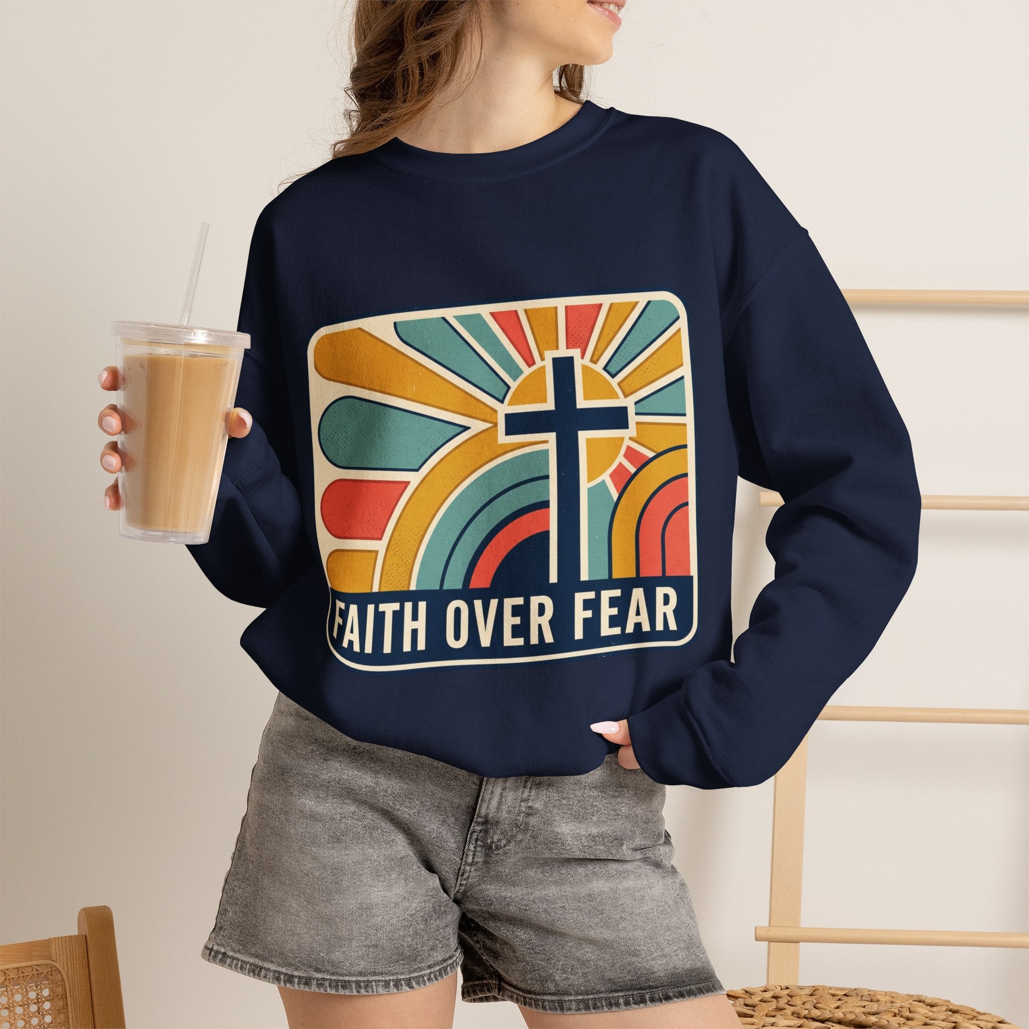 Faith Over Fear Christian Heavy Blend™ Crewneck Sweatshirt
