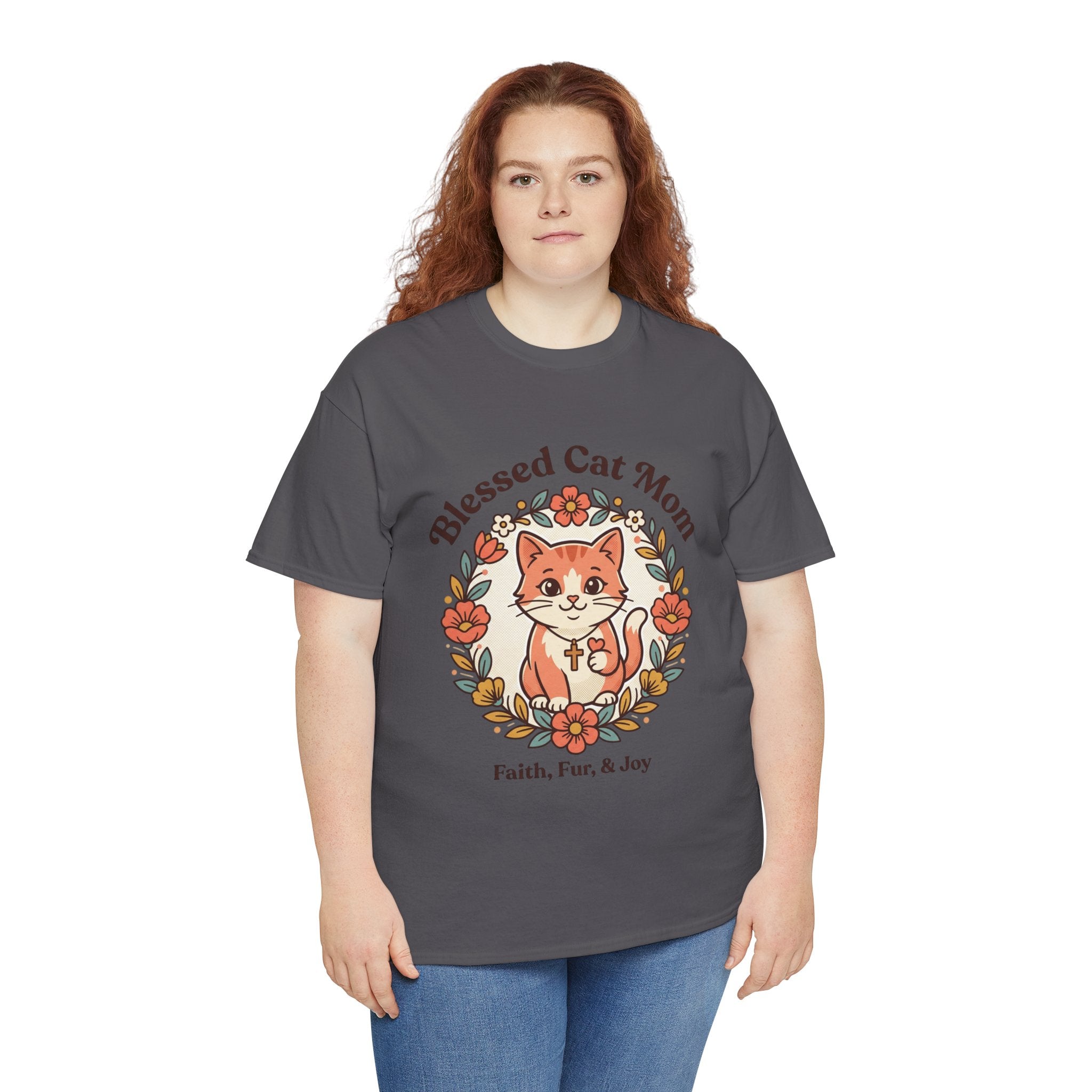 Blessed Cat Mom T-Shirt – Faith, Fur & Joy Floral Cat Mom Tee