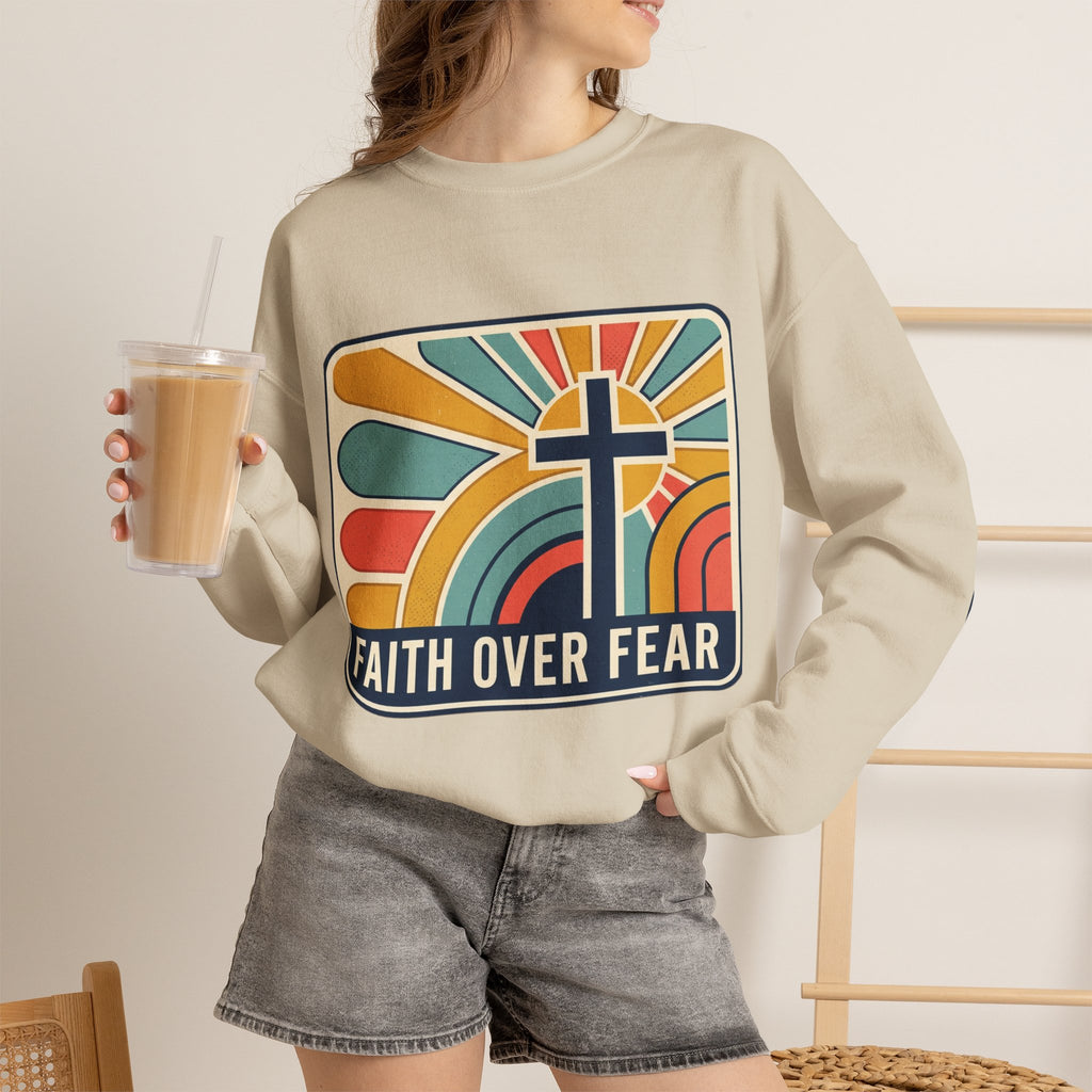 Faith Over Fear Christian Heavy Blend™ Crewneck Sweatshirt