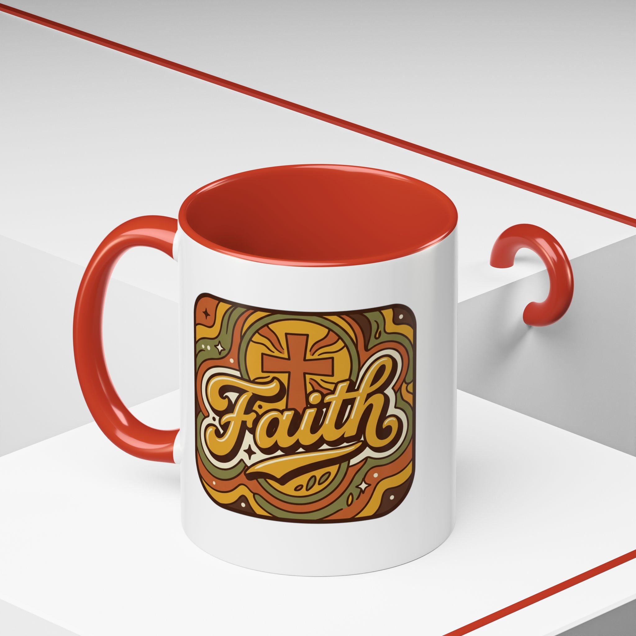 Faith Retro Script Mug | Accent Coffee Mug