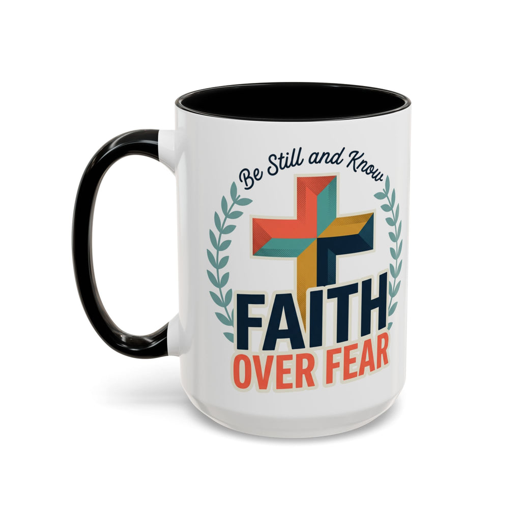 Faith Over Fear Accent Coffee Mug – Christian Inspirational 11/15oz