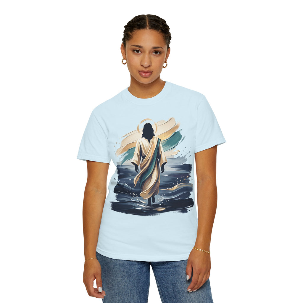 Jesus Walking on Water T-Shirt — Inspirational Christian Faith Tee