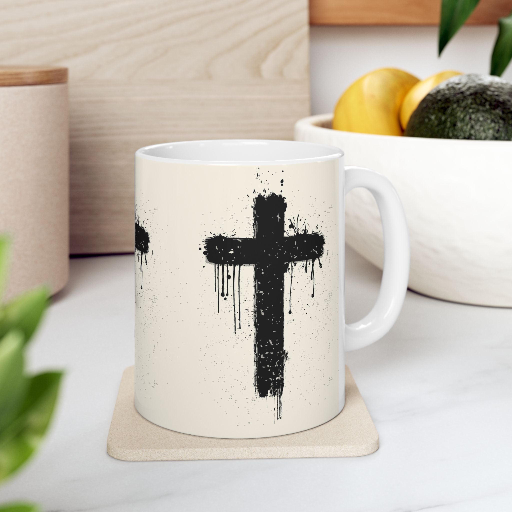Cross Ceramic Mug, (11oz, 15oz)