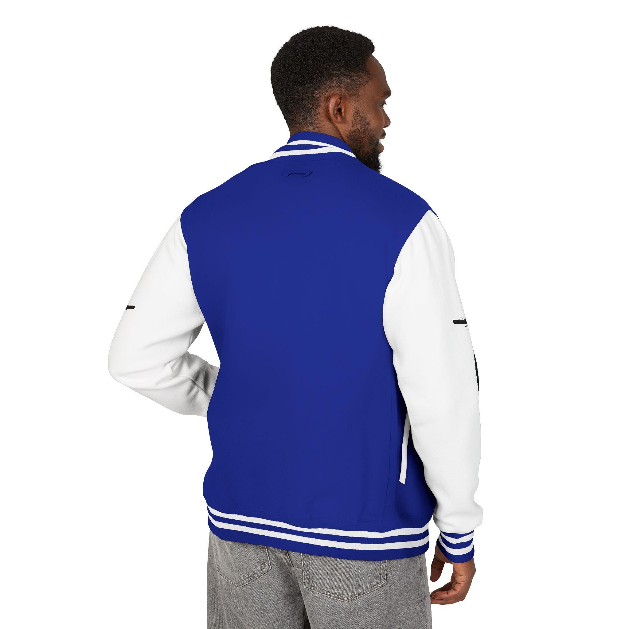 Cross Emblem Letterman Jacket | Red White Varsity