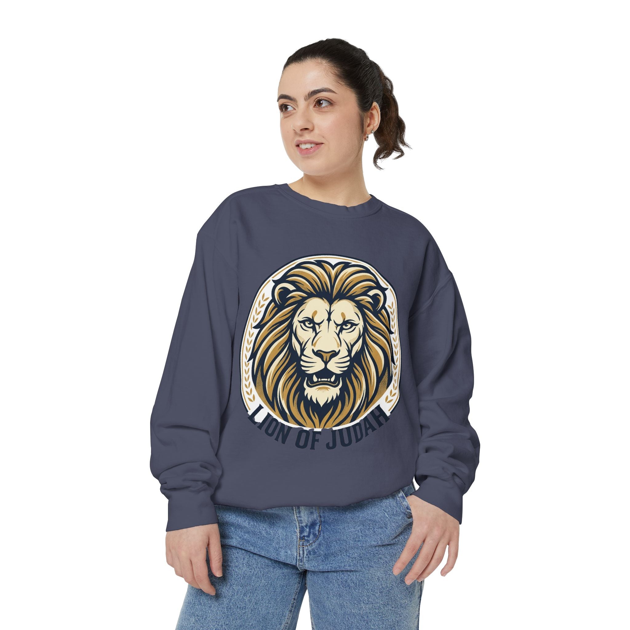 Lion of Judah Sweatshirt — Religious Lion Graphic Crewneck
