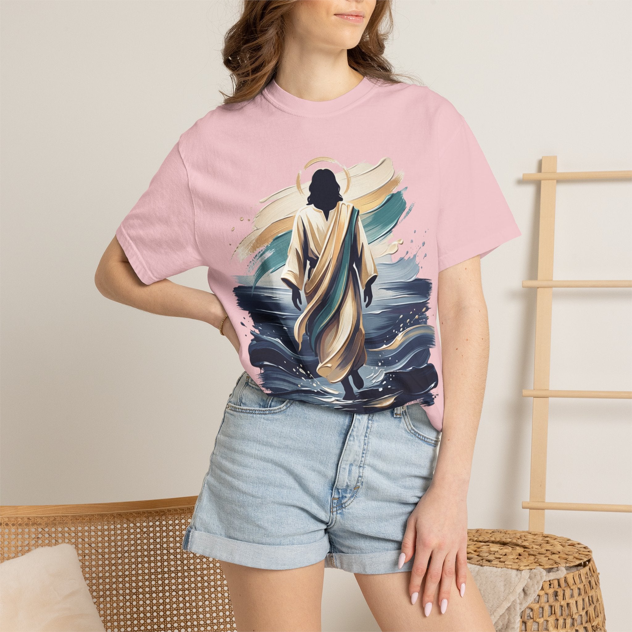 Jesus Walking on Water T-Shirt — Inspirational Christian Faith Tee
